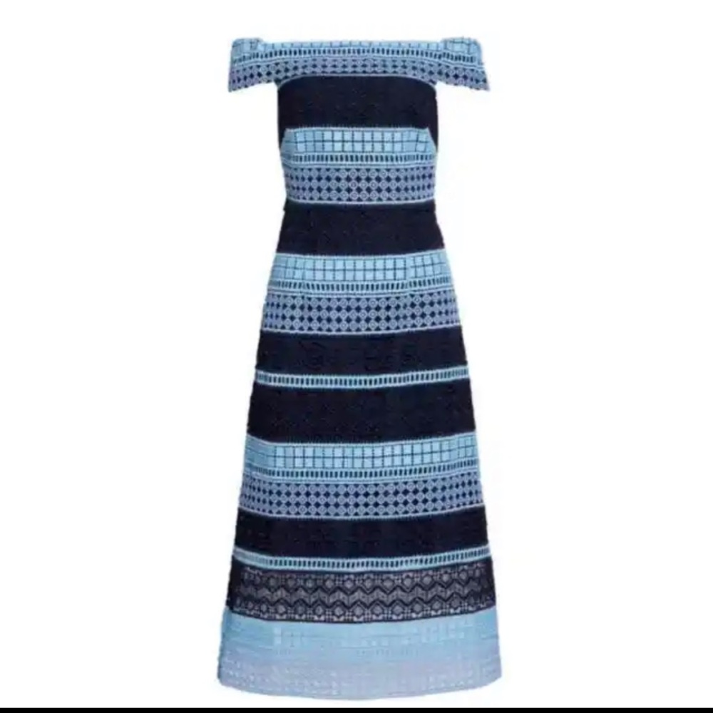 Ted Baker Candaca Blue Off Shoulder Lace Dress